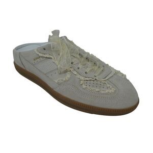 Alohas Off White Leather Lace Mule Slip On Sneakers